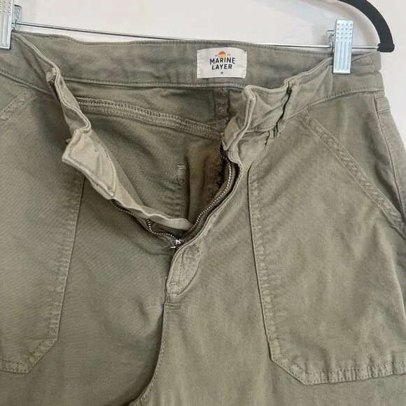 Marine Layer Style 14934 Green Taper Leg Carpenter Utility Pants Stretch 10 - Picture 7 of 11